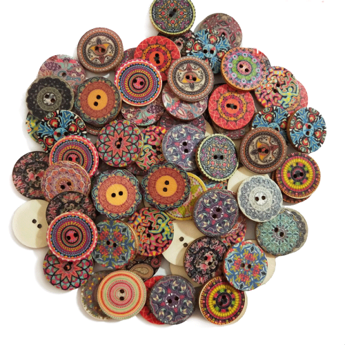 2 Hole Vintage Wooden Button Sewing Clip  DIY Accessories