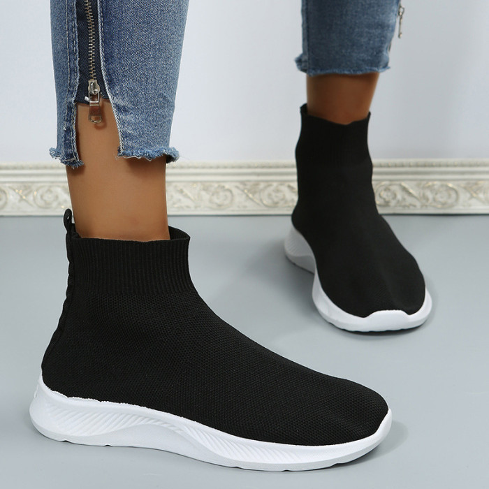 Women Knit Slip on Breathable Platform Sneakers