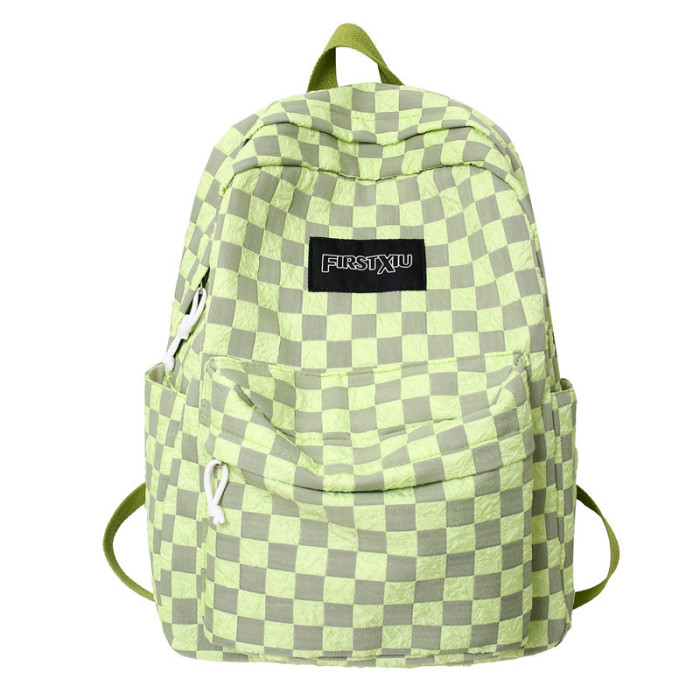 Literary Trend Plaid Shoulders Small Fresh Student Backpack
