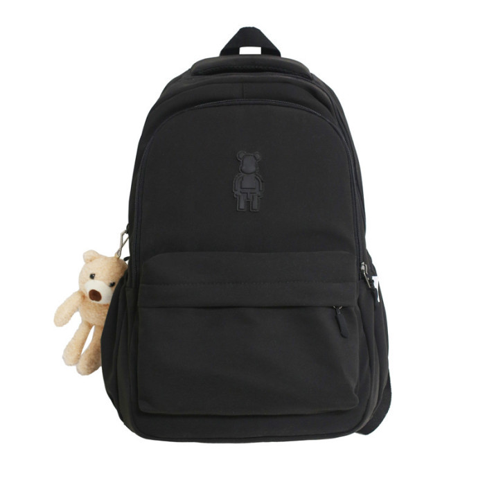 Student Korean Version Large Capacity Solid Color Casual Backpack Bags
