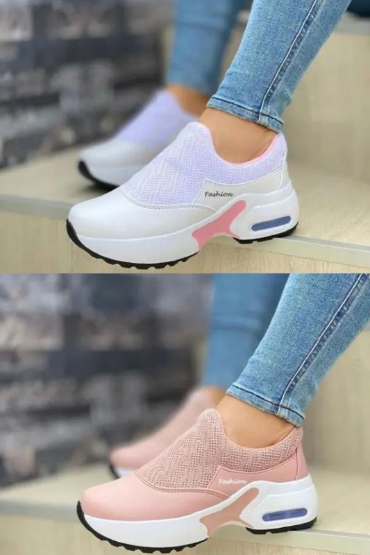 Fashion Mesh Breathable Casual Wedge Sneakers
