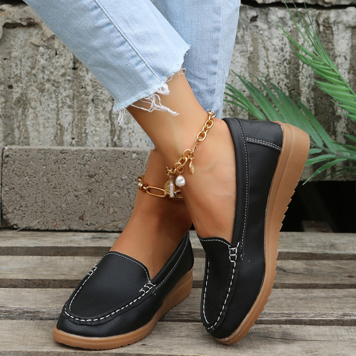 Women Comfortable Thick Bottem Loafers