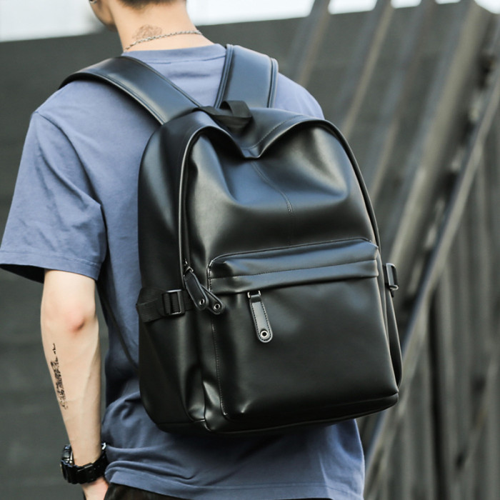 Fashion Trend Student Soft Leather Casual Computer Backpack