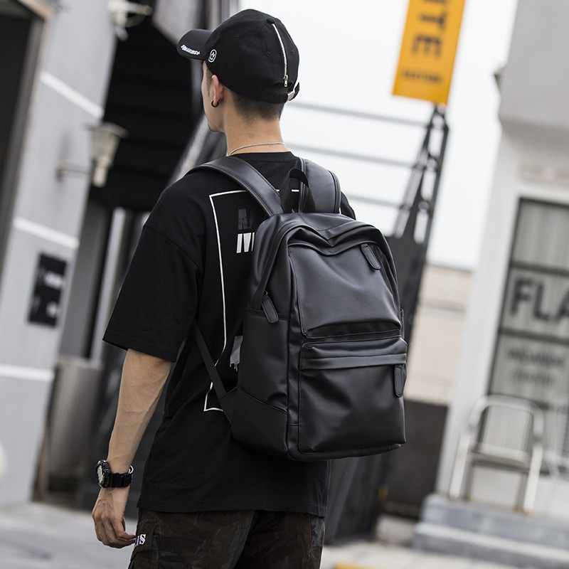 PVC Korean Version Business Casual Solid Color Computer Backpack Bags