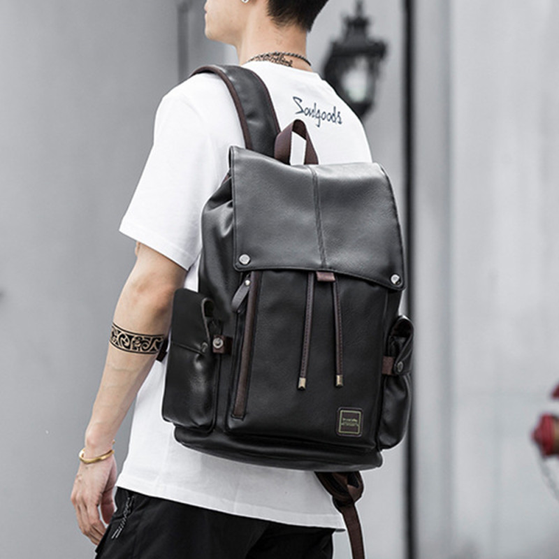 Leather Fashion Travel Leisure Men's Trend Computer Backpack