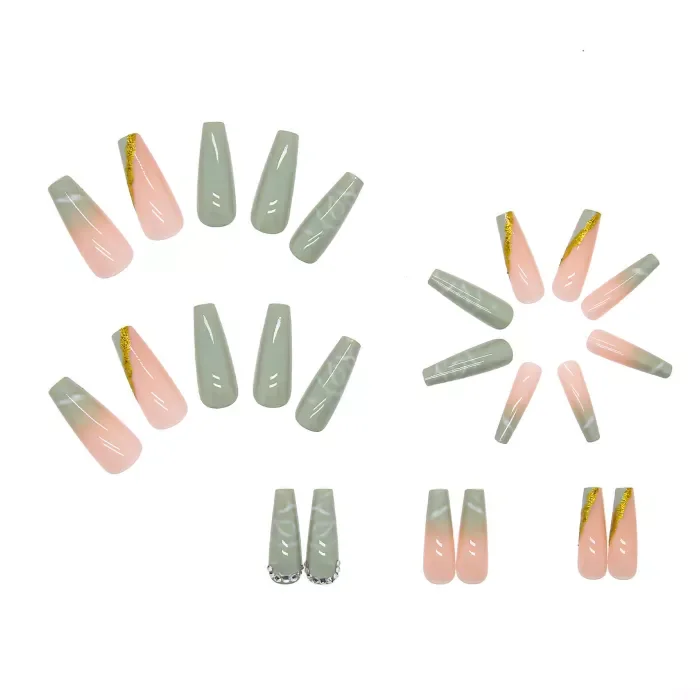 New French Gradient Fashion False Nails