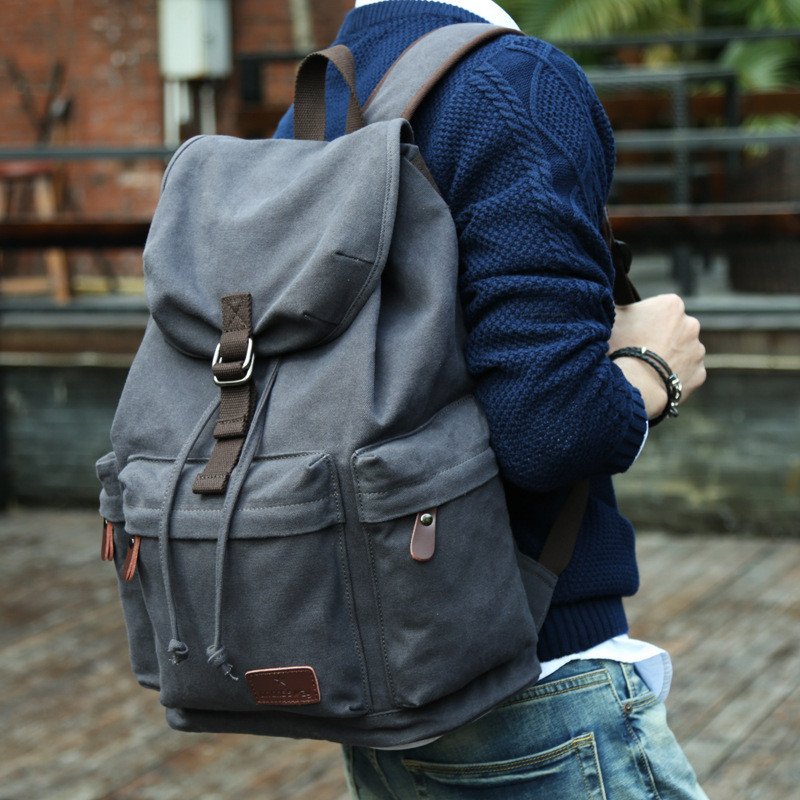 Korean Casual Fashion Trend Canvas Travel Computer Backpack Bags