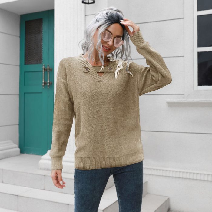 Women Chest Strap Hollow-out Fashion Sweaters