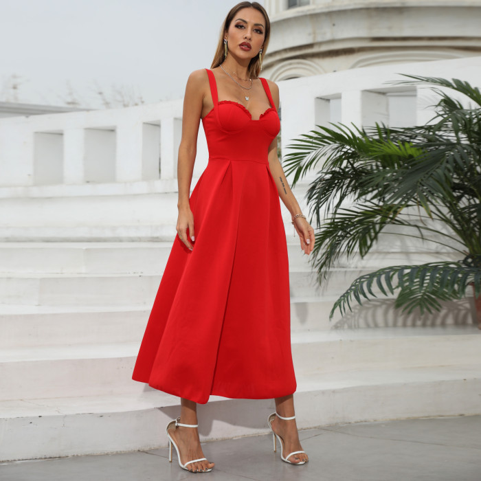 Elegant Red Midi Dresses