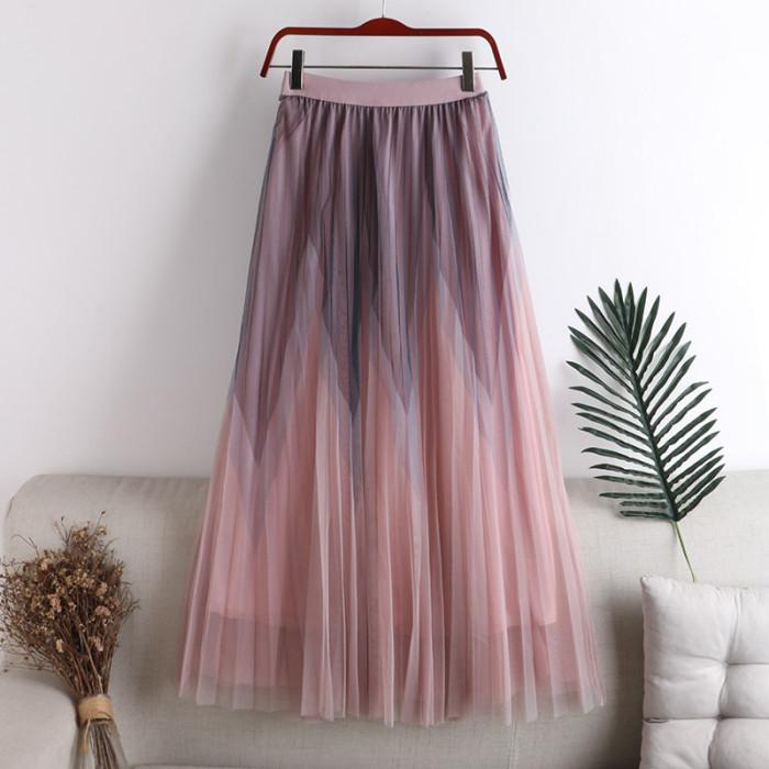 Vintage Floral Print High Waist Pleated Midi Skirts