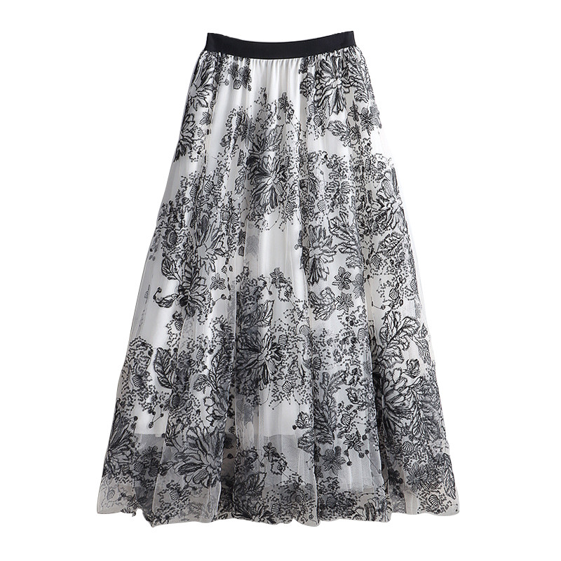 Flower High-End Mid-Length Skirt main image 1