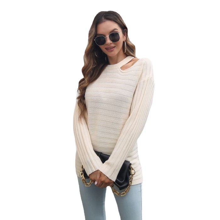 Women's Fashion Hot Sale Loose Off Shoulder Sweater