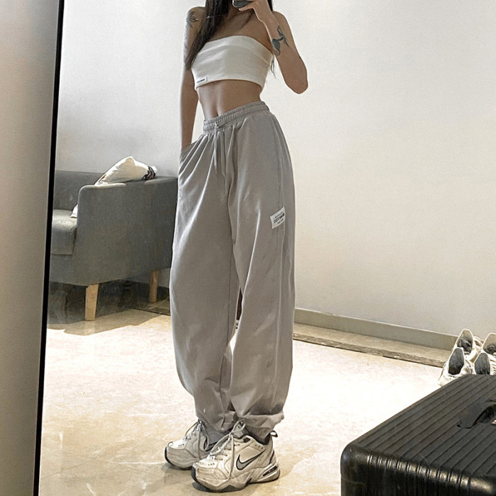 Women's Drawstring Loose Casual High Waist Street Track Pants