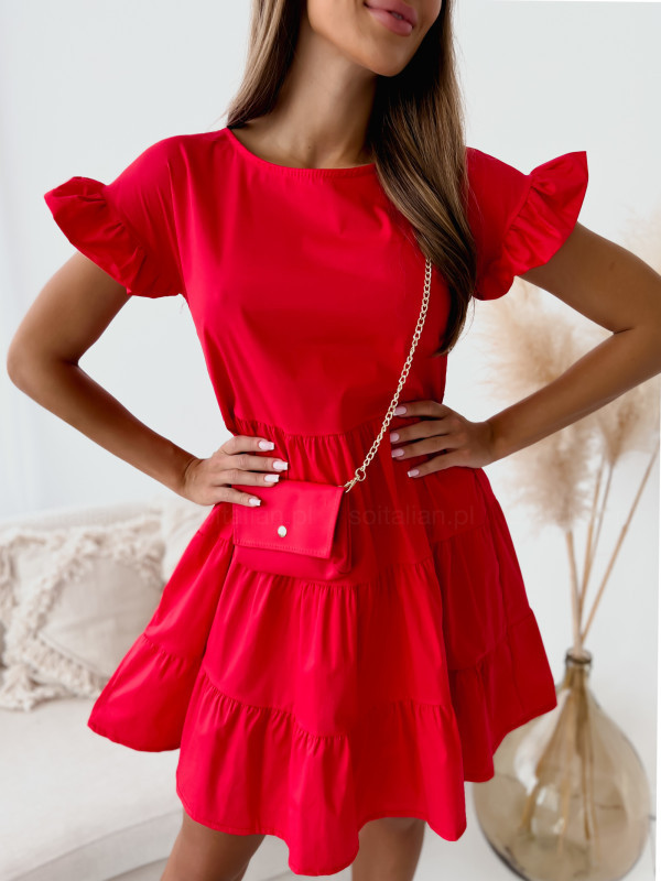 Women's Solid Color Casual Loose Round Neck Irregular Hem Mini Dress