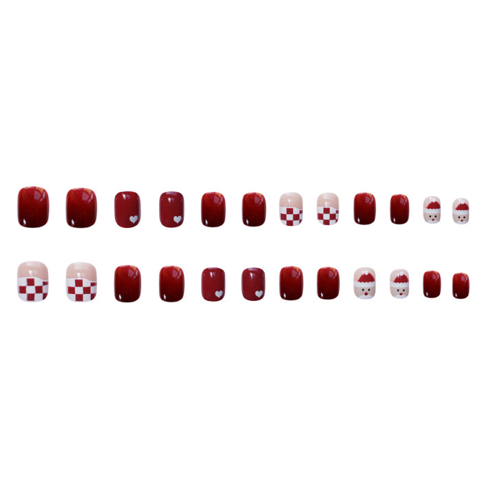 Christmas Chess Air Soft Nail Red Finished Wearing Nail