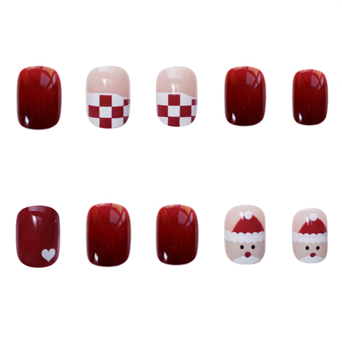 Christmas Chess Air Soft Nail Red Finished Wearing Nail