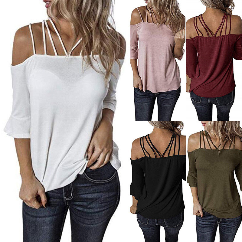 Women's Fashion Flared Sleeve Loose Casual Versatile  Blouses & Shirts
