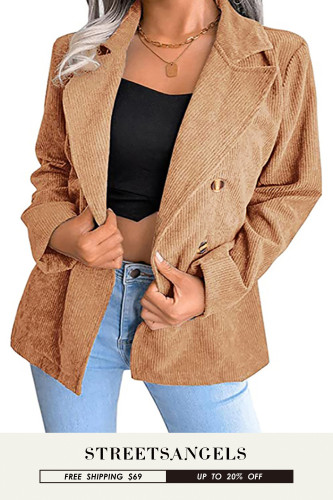 Women's Fashion Casual Versatile Corduroy Solid Color Blazers