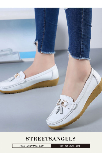 Women's Hollow Leather Breathable Casual Shoes Flat & Loafers