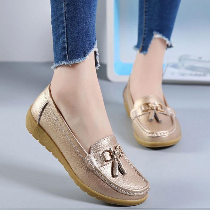 Women's Hollow Leather Breathable Casual Shoes Flat & Loafers