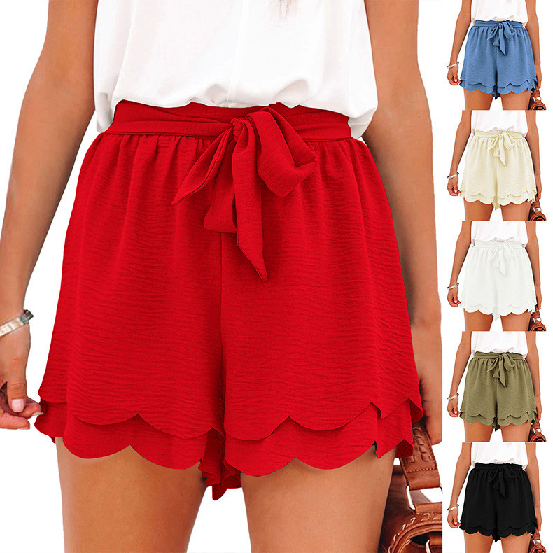 Women's Casual Solid Color High Waist Straight Shorts