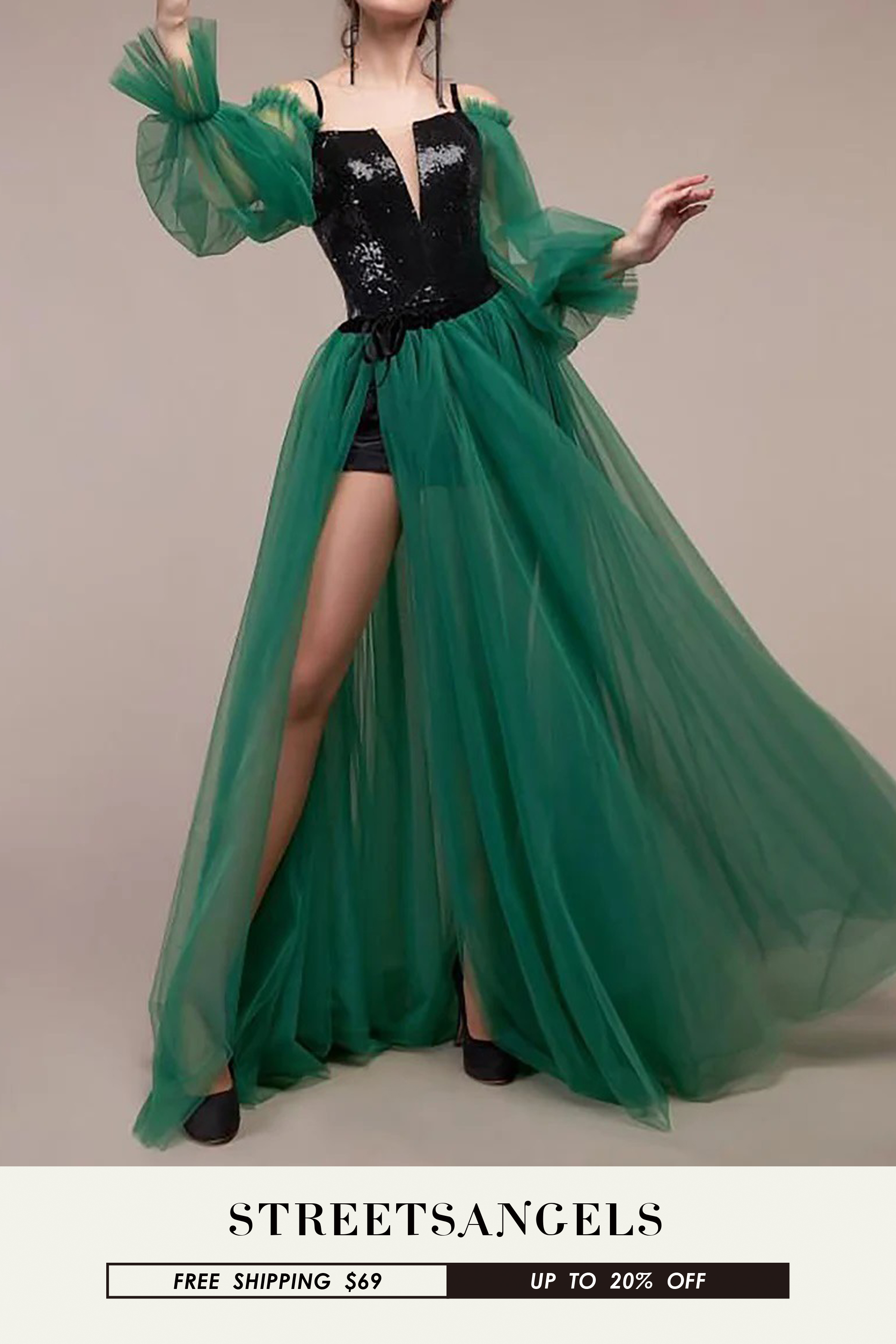 long flowy dresses formal Chiffon Long Prom Dress With Pockets And Flowy Skirt