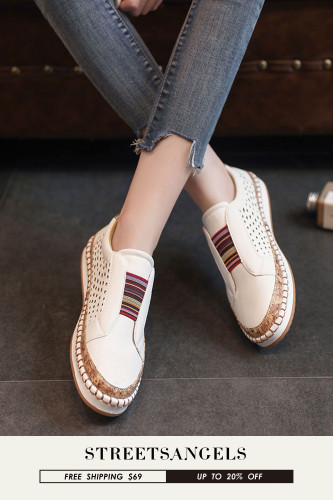 Women Fashion Hollow Out Breathable Flat Sneakers