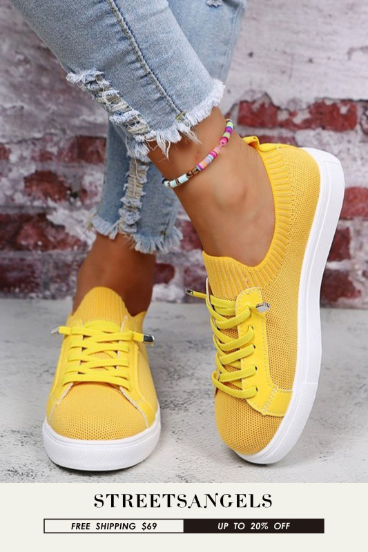 Women's Trendy Mesh Breathable Lace Up Sneakers