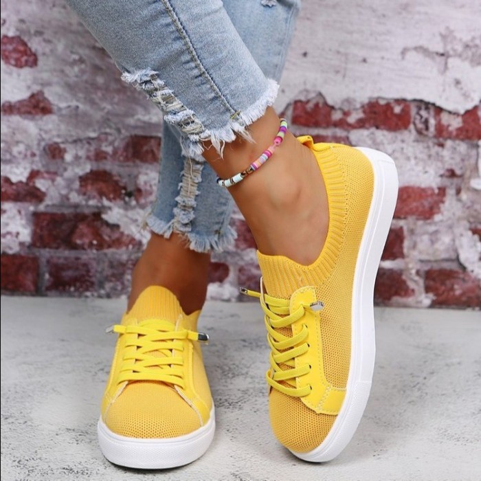 Women's Trendy Mesh Breathable Lace Up Sneakers