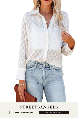Women's Sexy Casual Lapel Long Sleeve Solid Color Blouses