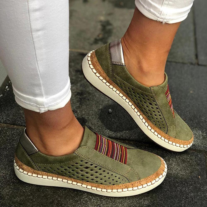Women Fashion Hollow Out Breathable Flat Sneakers