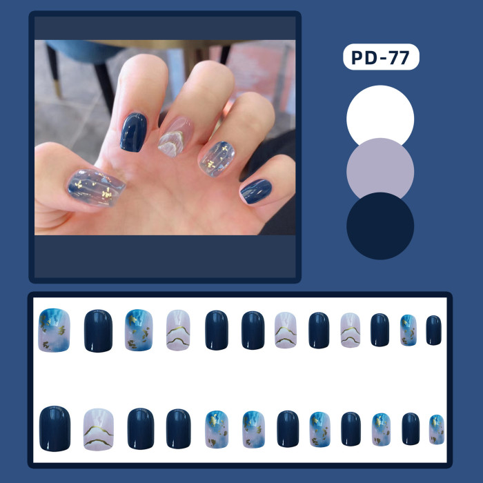 24PCS Smudge Finished Fashion Exquisite Nail Sticker