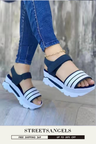 Women Fashion Buckle Peep Toe Non-slip Platform Sandals