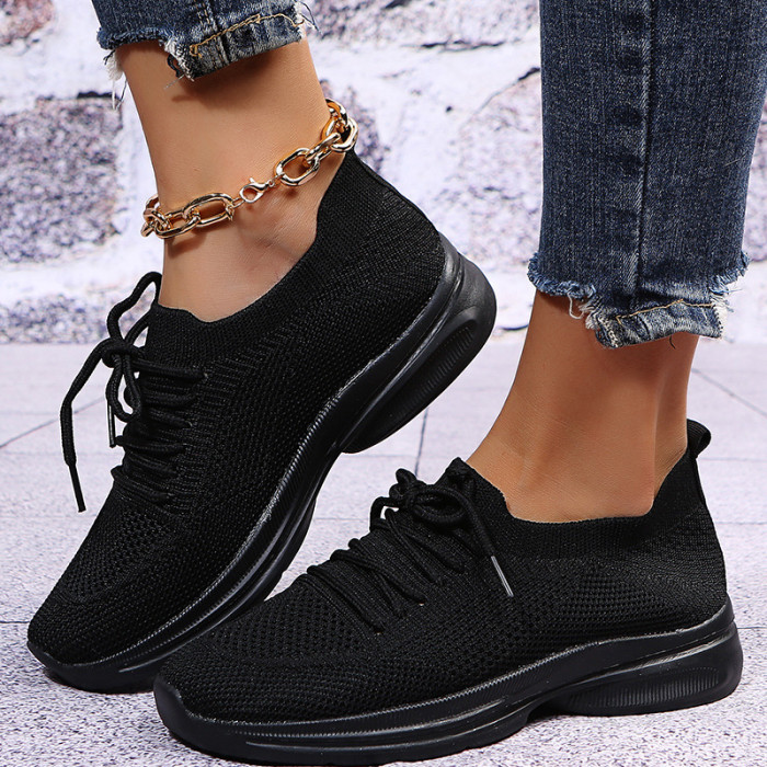 Women's Fashion Breathable Mesh Lace-up Casual Sneakers