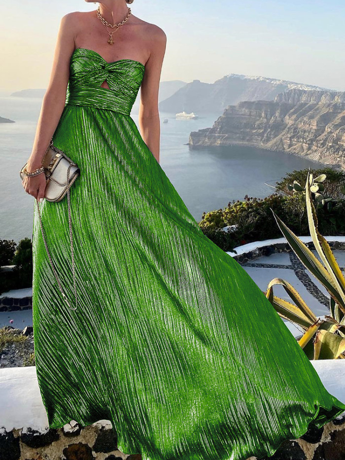 Sexy Cutout Long Boho Elegant Fashion Sleeveless A-Line Evening Dress