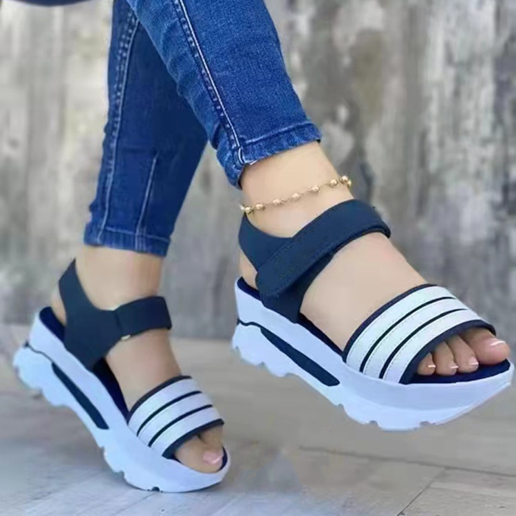 Women Fashion Buckle Peep Toe Non-slip Platform Sandals