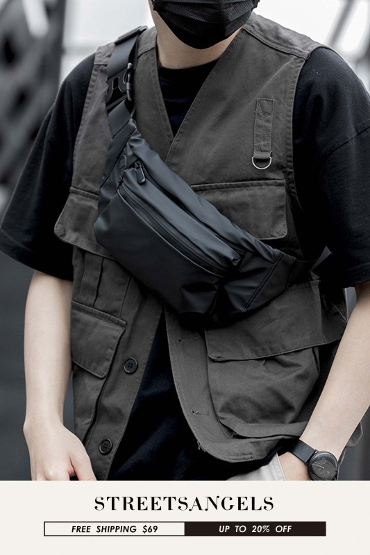 Men's One Shoulder Tide Brand Travel Zipper Waterproof  Messenger Bag