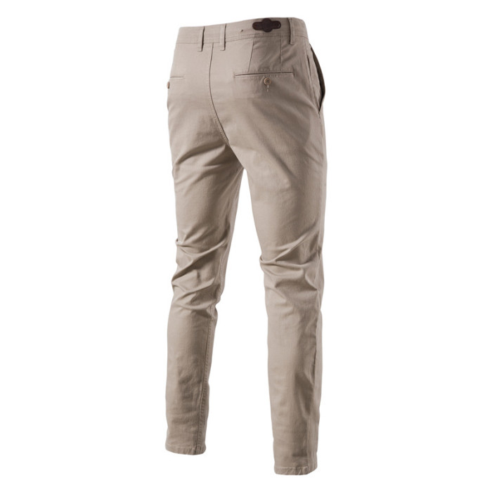 Men's Bottom Casual Cotton Solid Slim Fit Pants