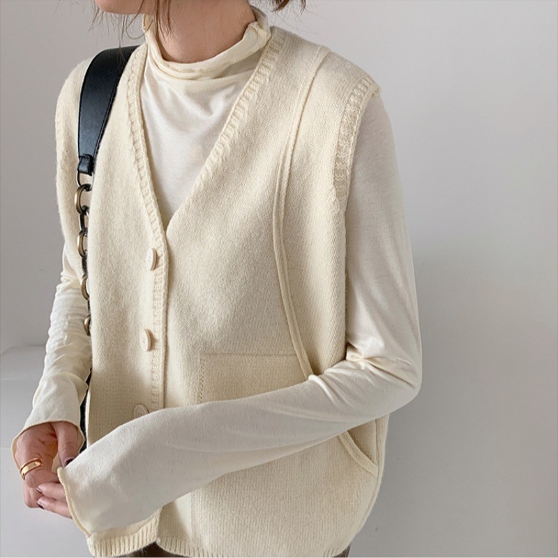 Women's Retro Lazy Style Loose Casual Sweater Vest
