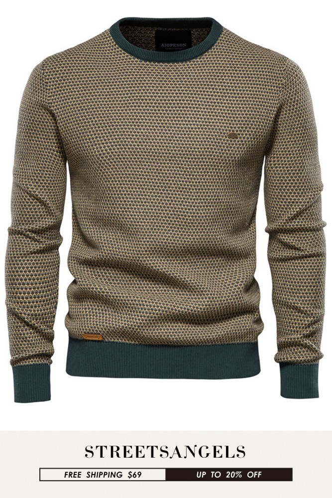 Cotton Loose Pullovers Men's Sweater