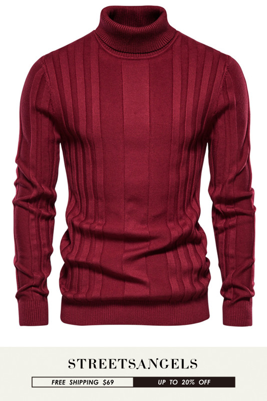 Winter Slim Fit Warm Pullovers Turtleneck Men's Sweater