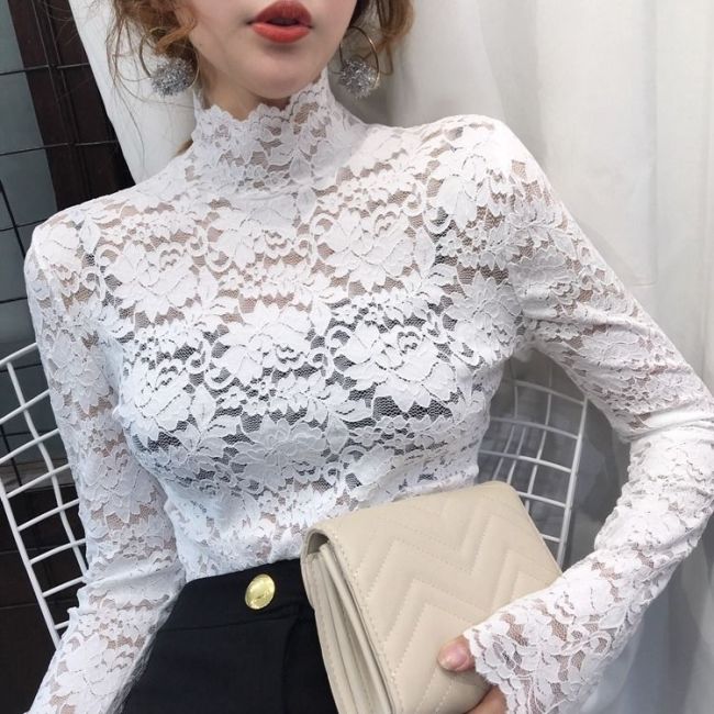 Women Loose High collar short sleeve bottoming Blouses Woman 2019 Batwing Sleeve Elegant Womens Tops And Blouses Blusas #20