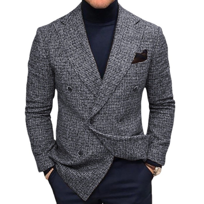 Men's Casual Suits Plaid Business Fashion Slim Outerwear