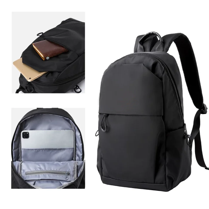 Black Fashion Men's Oxford College Students Casual Simple Backpack