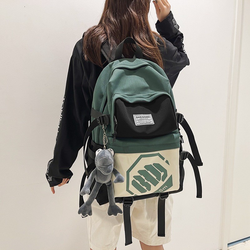 Women's Casual Large Capacity Student Canvas Fashion Letter Backpack