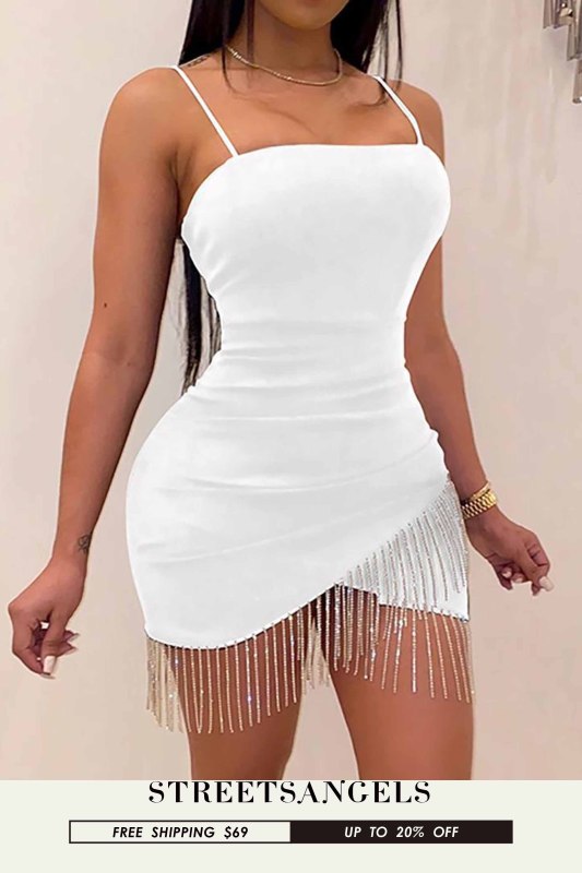 Sexy Fashion Hot Diamond Sling Temperament Mini  Bodycon Dress