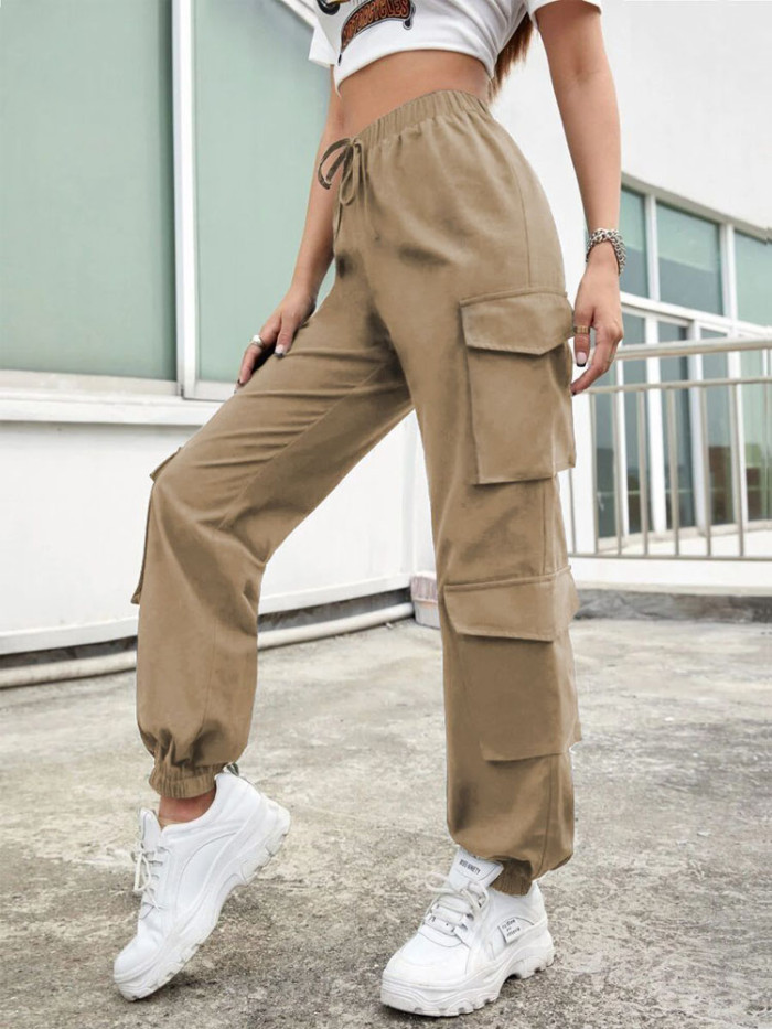 Women's Harajuku High Waist Loose Straight Fashion Cargo Pants