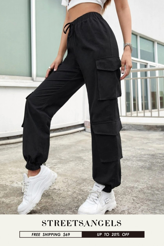 Women's Harajuku High Waist Loose Straight Fashion Cargo Pants