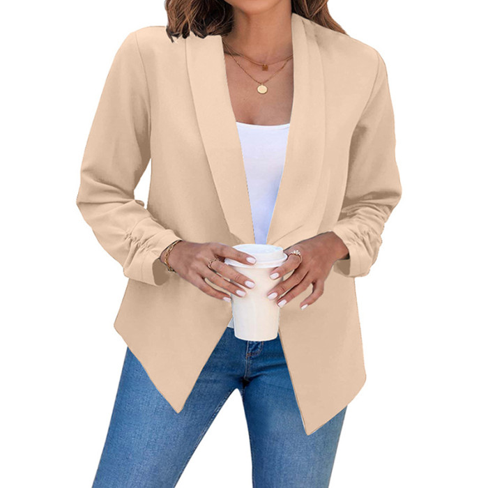 Women's Fashion Casual Lapel Long Sleeve Solid Color Professional  Blazers