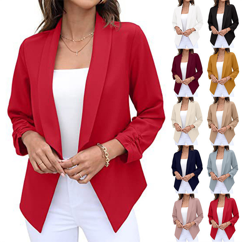 Women's Fashion Casual Lapel Long Sleeve Solid Color Professional  Blazers